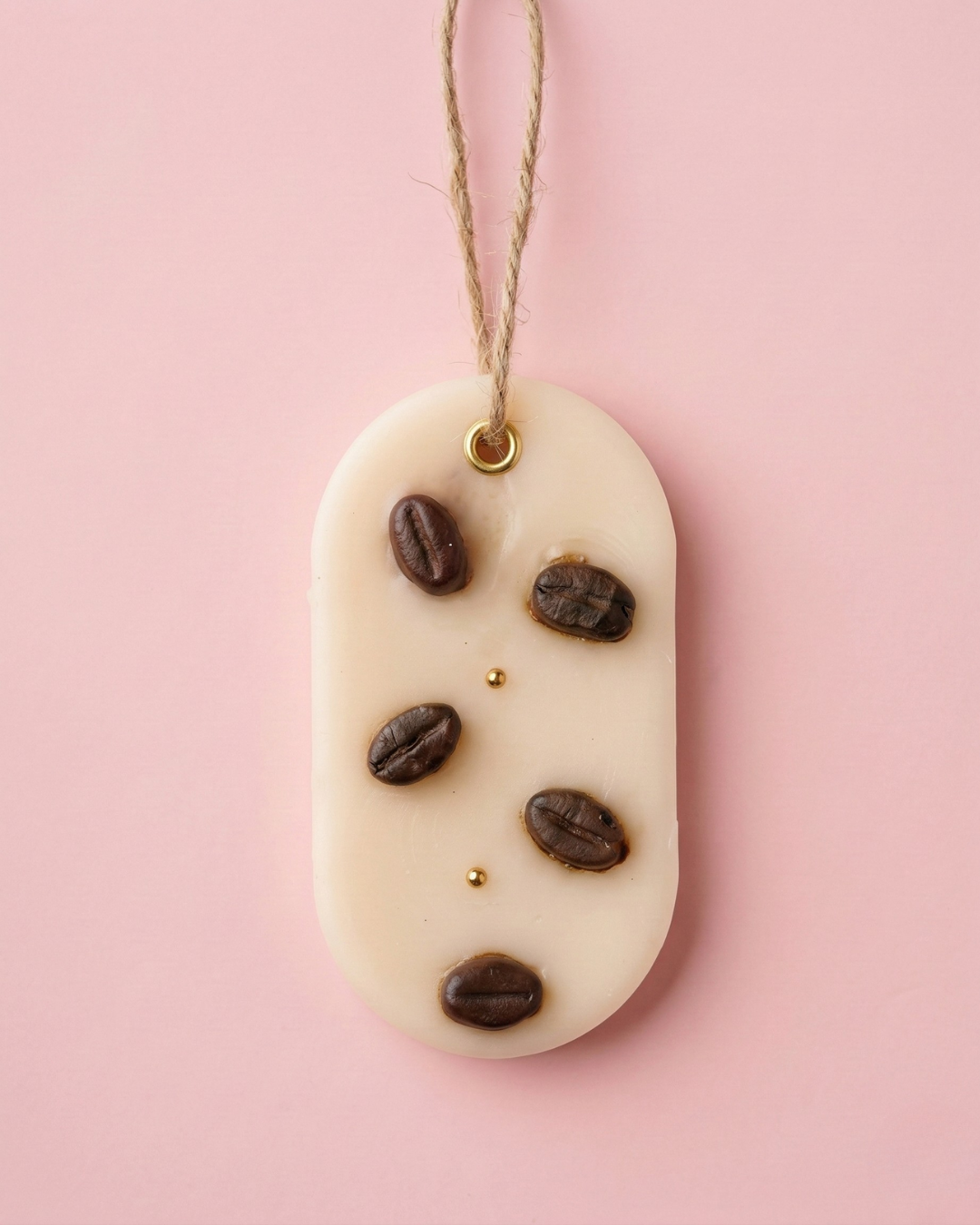 Fragnam Coffee Soy Wax Hangings featuring coffee bean designs and natural soy wax material for decorative use.
