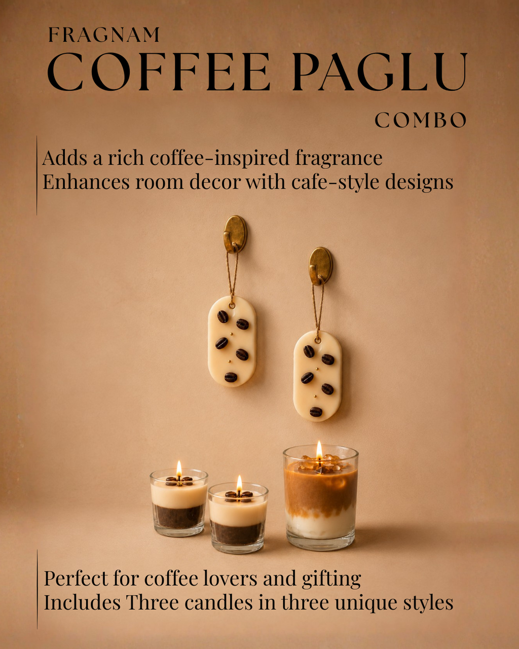 Fragnam Coffee Paglu Combo featuring coffee cups, coffee beans, and a stylish packaging design on a white background.