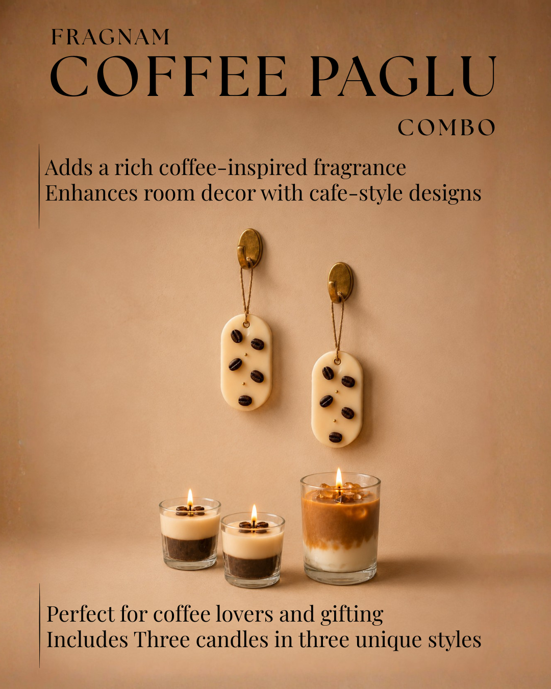 Fragnam Coffee Paglu Combo featuring coffee cups, coffee beans, and a stylish packaging design on a white background.