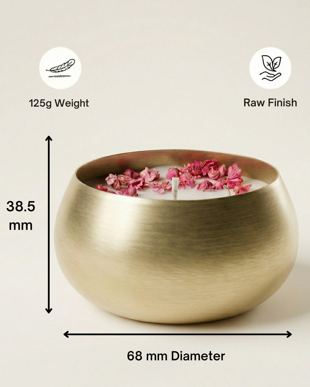 Fragnam Mini Brass Aura Candle with a sleek brass finish and decorative aura design, perfect for ambient lighting.