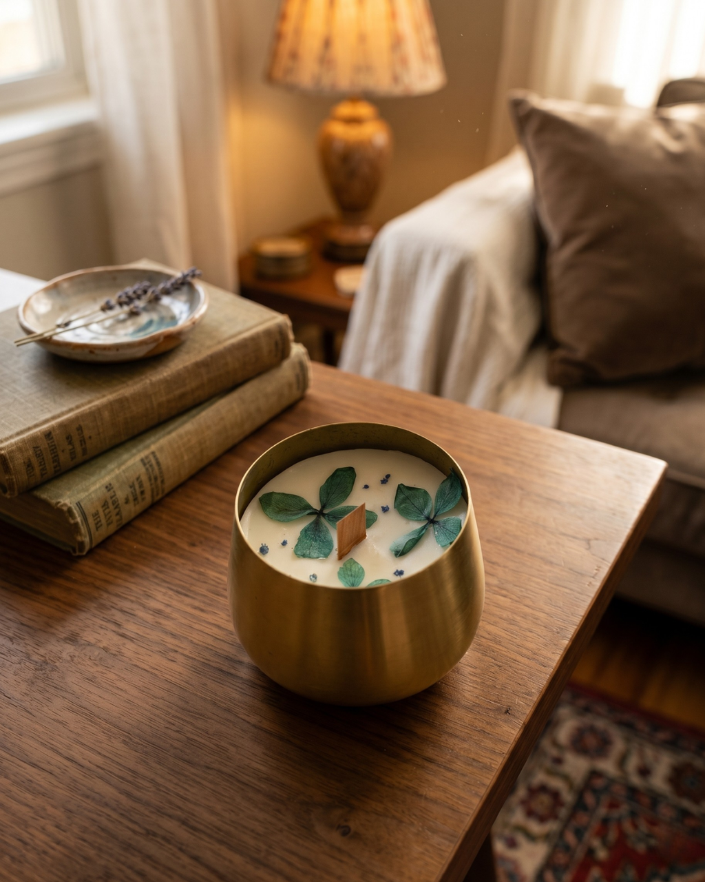 Fragnam Golden Glow Urli Candle with intricate design and warm gold finish, perfect for decorative lighting.