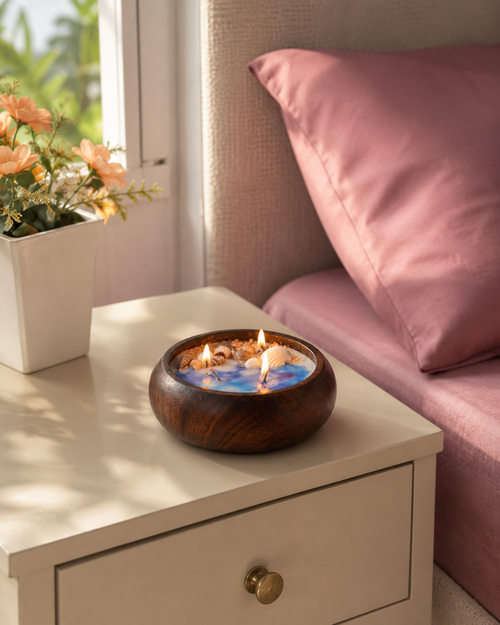 Ocean Calm Wooden Urli Candle - Fragnam - Fragnam