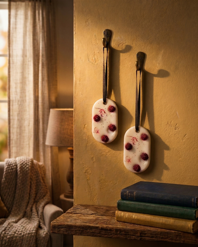 Fragnam Berry Charm Wax Hanging, decorative scented wax piece with berry design and hanging string for home decor.