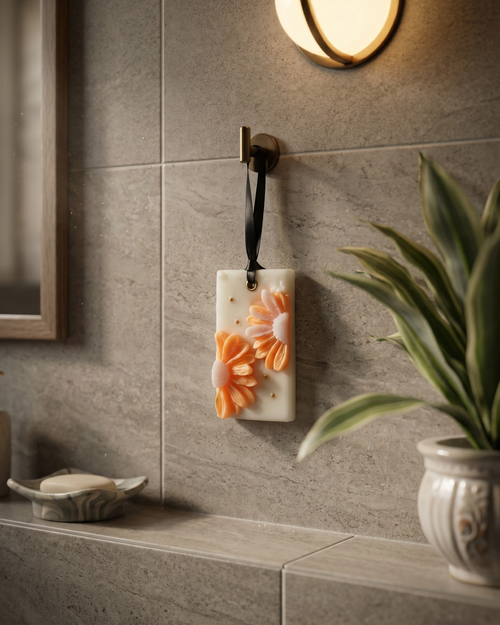 Fragnam Little Sunshine Petals Hanging decorative ornament with colorful fabric petals on a string, ideal for home decor.
