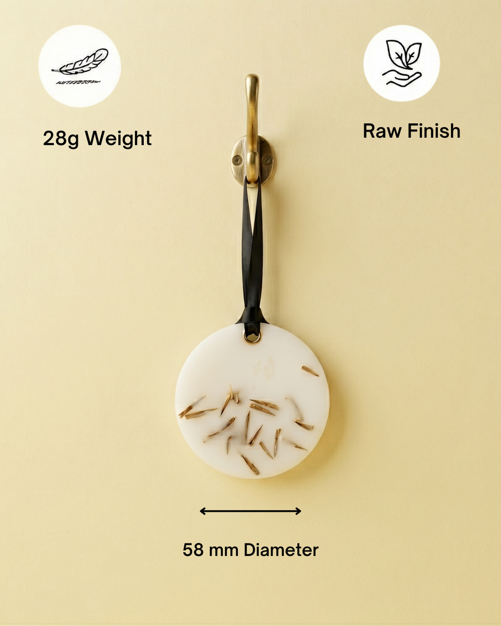Fragnam Soft Round Hanging ornament with a smooth, plush surface and hanging loop, ideal for home decor or festive displays.