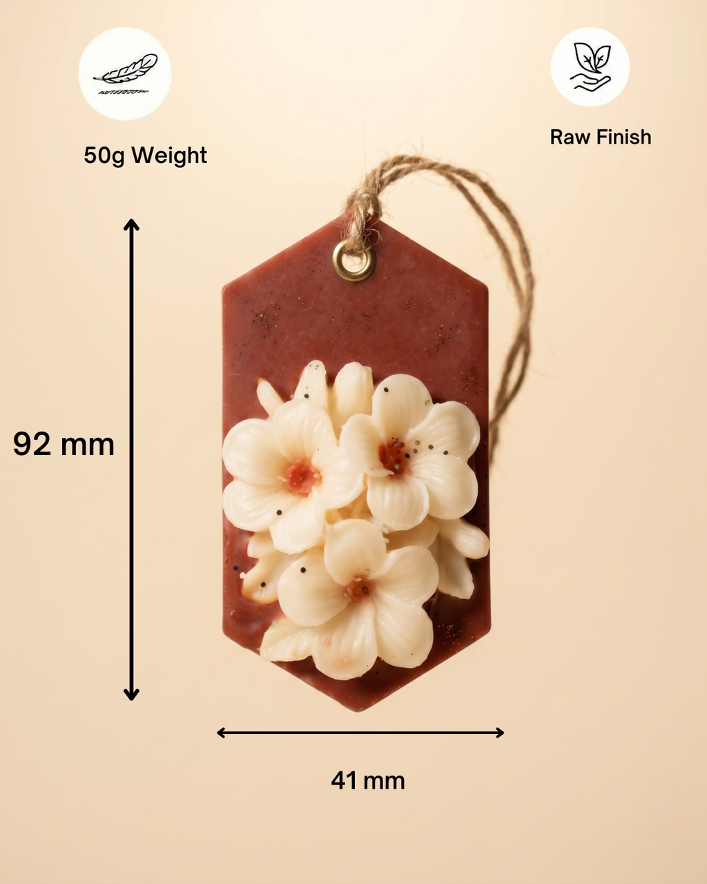 Crimson Petals Hanging Fragrance by Fragnam, decorative floral air freshener with vibrant red petals in a clear hanging container.