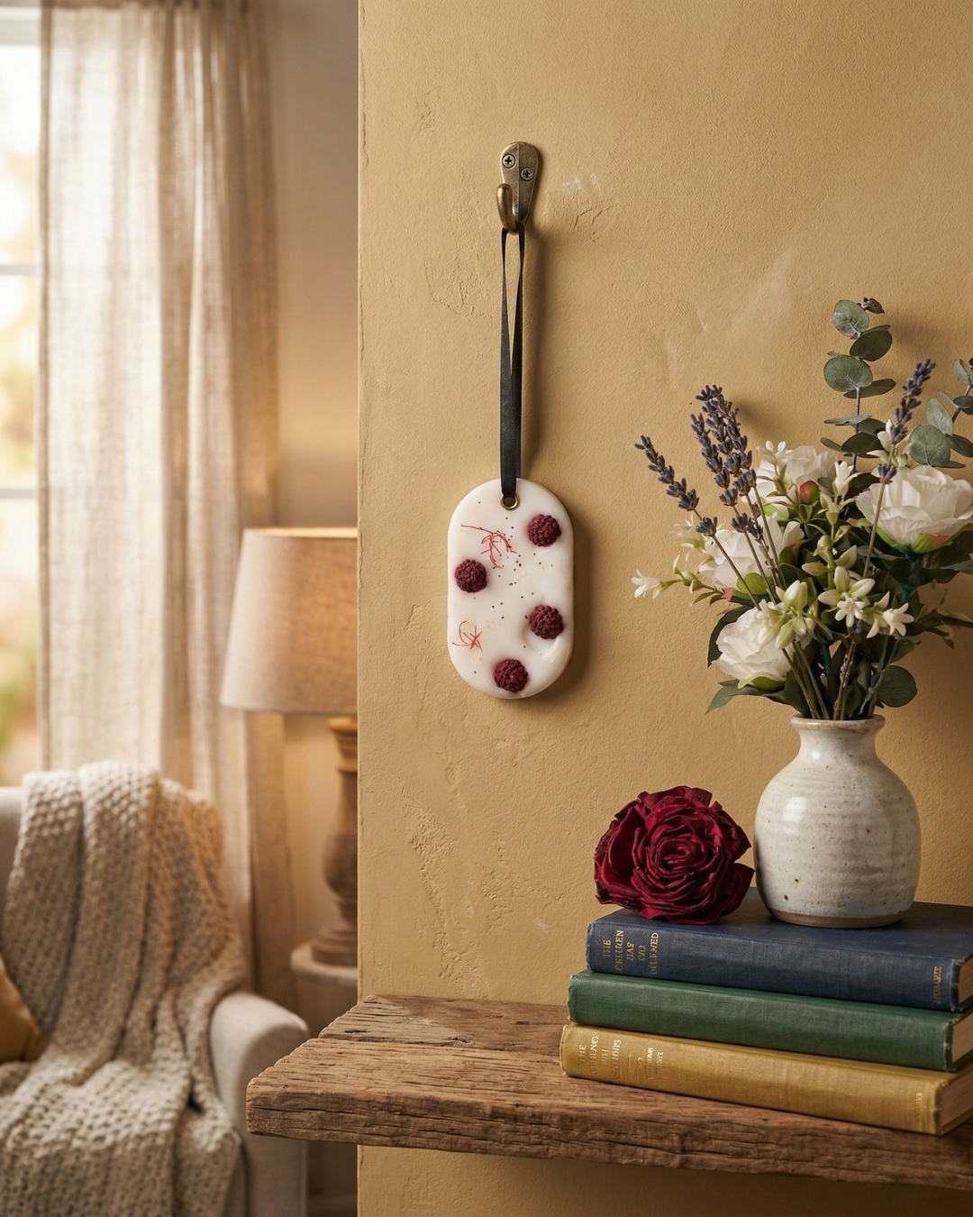 Fragnam Berry Charm Wax Hanging with decorative wax and berry accents, designed for home fragrance and decoration.