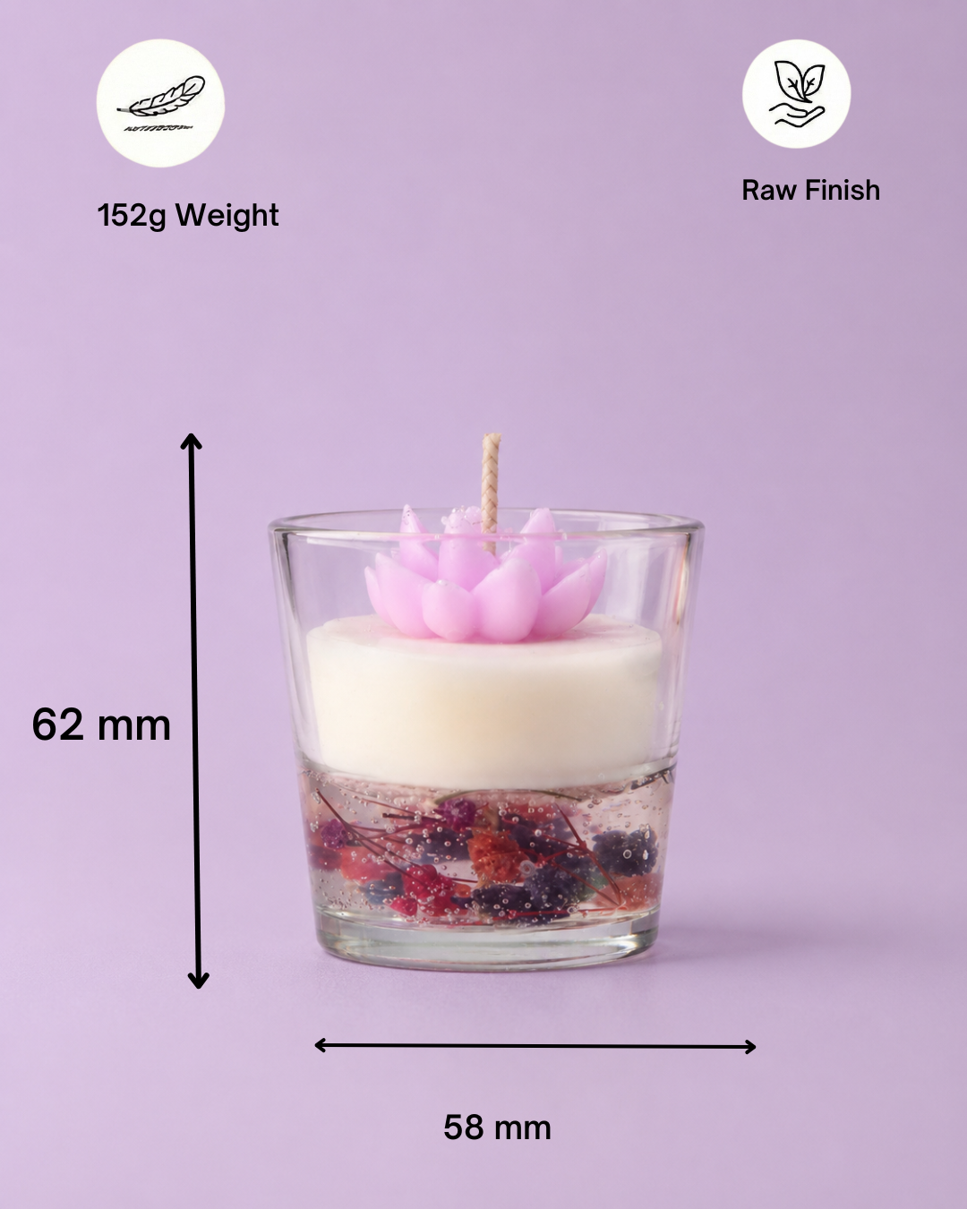 Fragnam Blushie Lotus Candle with soft pink wax and floral lotus design, ideal for home decor and ambient lighting.