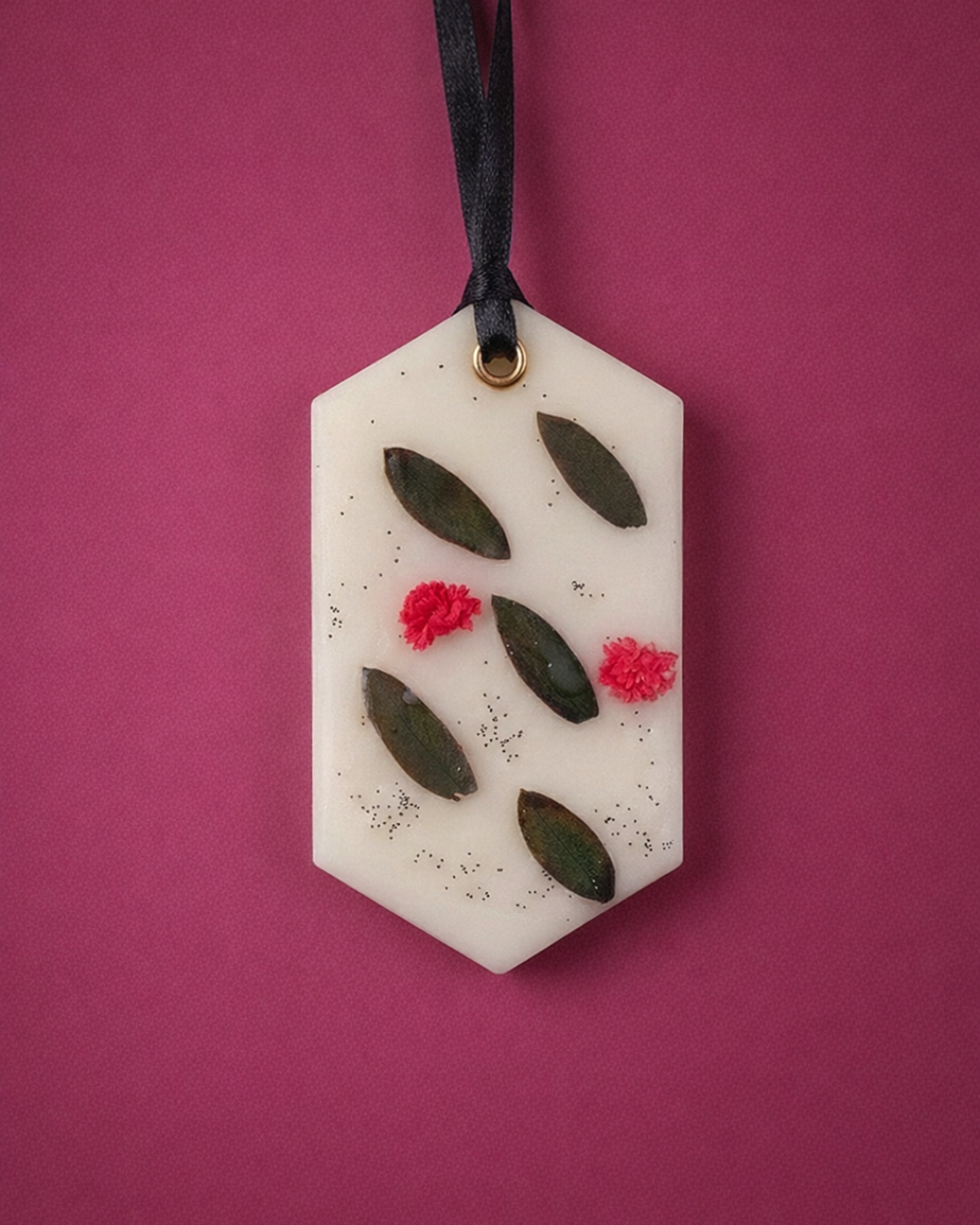 Fragnam floral botanical wax hanging decoration with colorful flower patterns and intricate design elements.