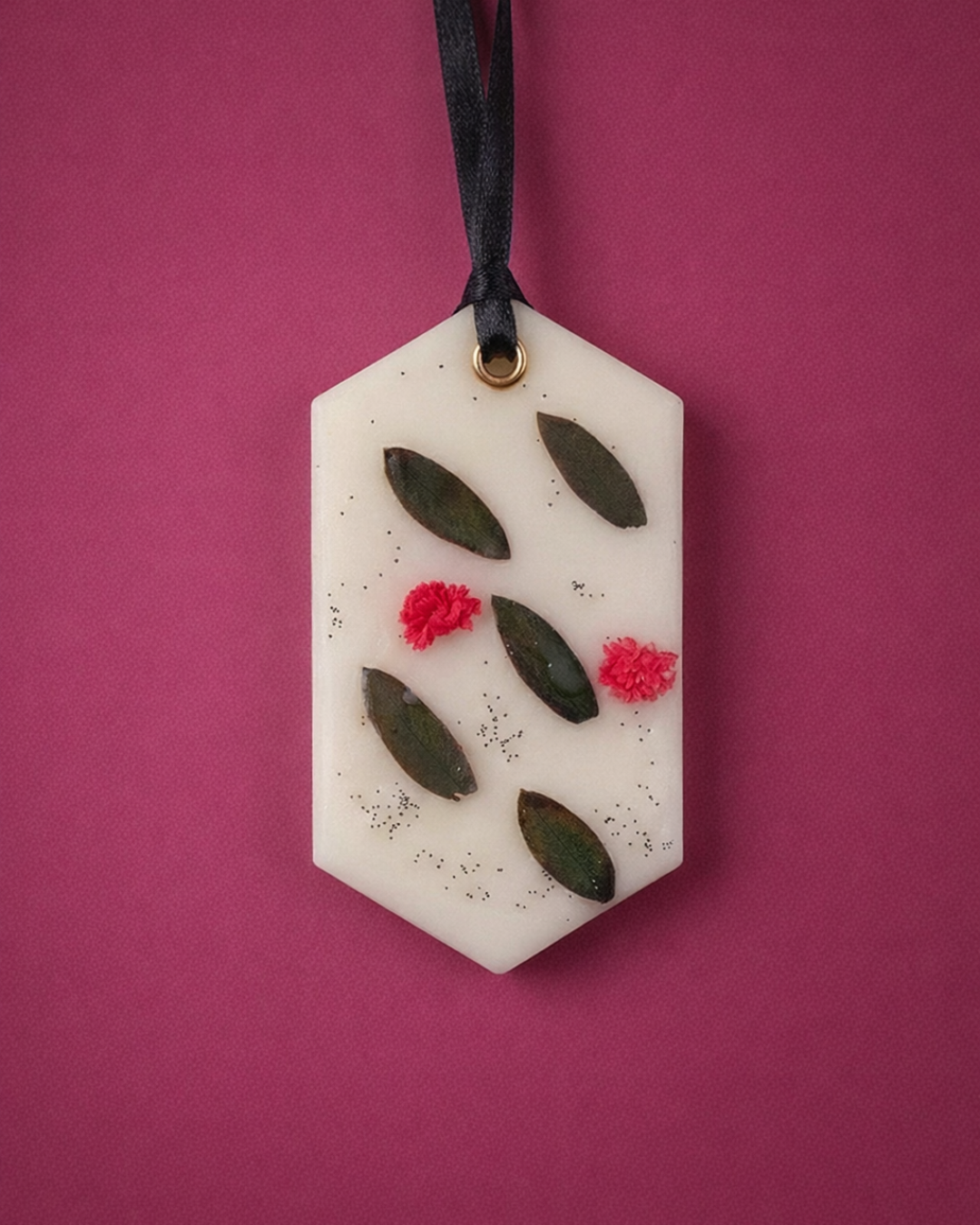 Fragnam floral botanical wax hanging decoration with colorful flower patterns and intricate design elements.