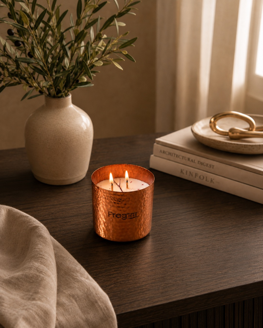 Fragnam Autumn Ember Candle with warm, earthy tones and a cozy, inviting design for fall ambiance.