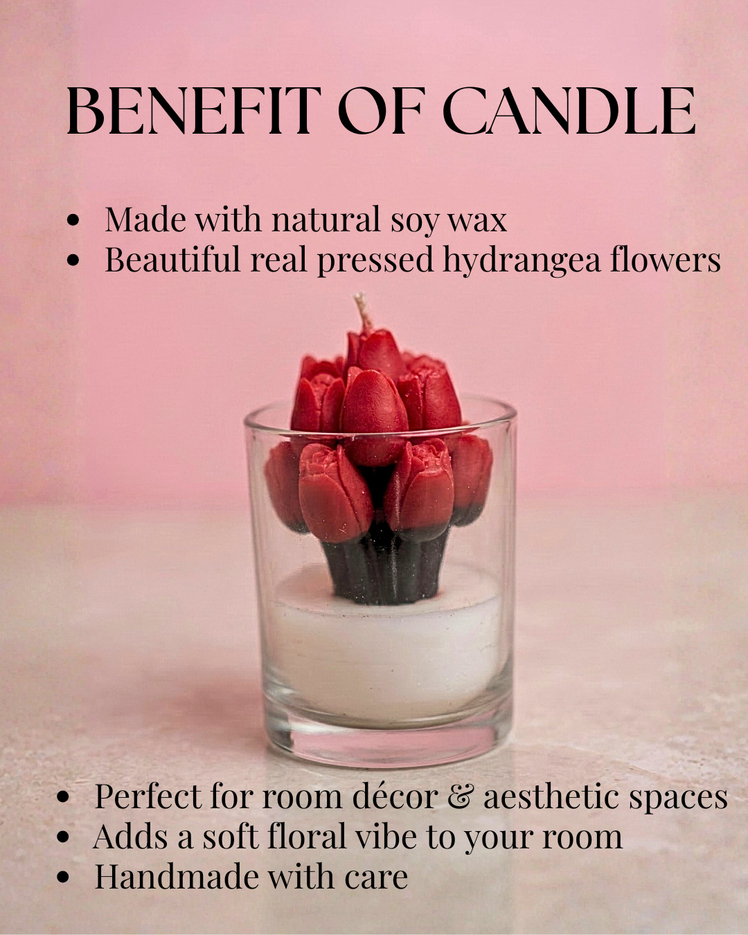 Fragnam Crimson Tulip Bloom Candle with vibrant red tulip design and elegant wax finish, perfect for decorative ambiance.