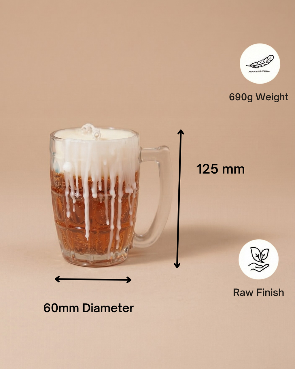 Fragnam Golden Brew Candle in a glass jar with a warm amber glow and decorative label, suitable for home decor or aromatic ambiance.
