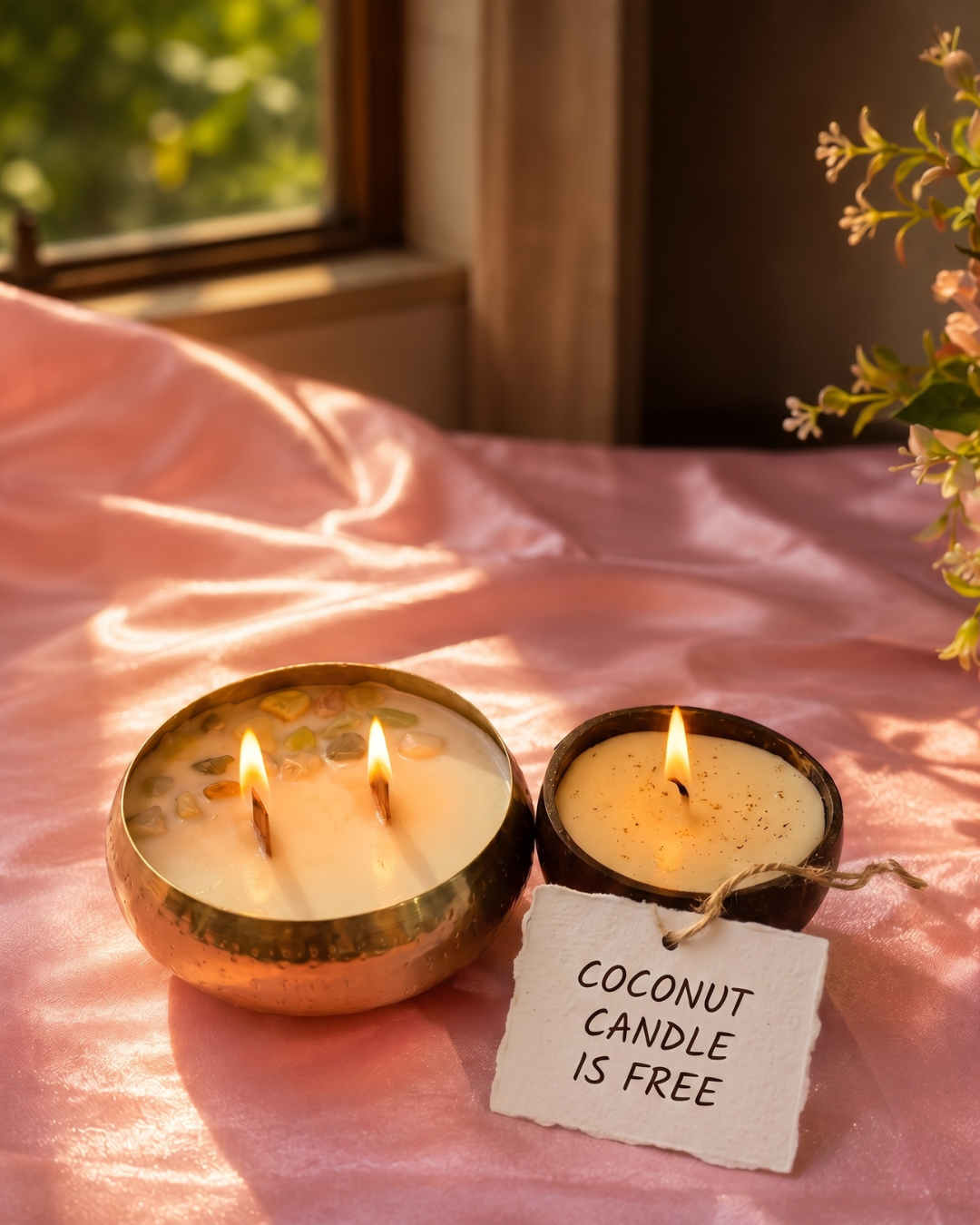 Fragnam Swarna Aura Candle with golden decorative design, set on a white surface with a soft glow and elegant appearance