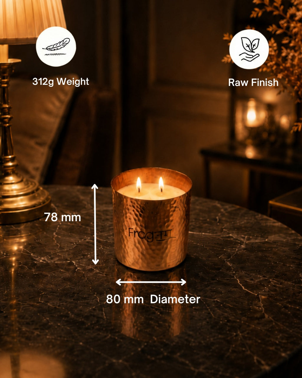 Fragnam Autumn Ember Candle with warm, earthy tones and flickering flame, perfect for cozy fall ambiance.