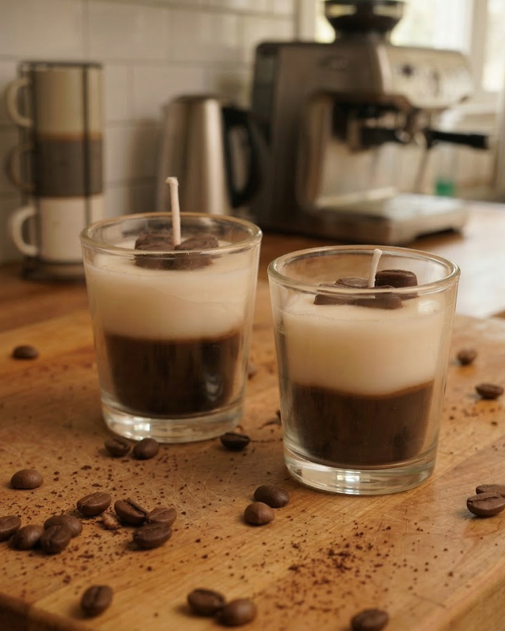Fragnam Coffee Bean Brew Candle with realistic coffee bean design and warm candle flame, ideal for coffee-inspired home decor.