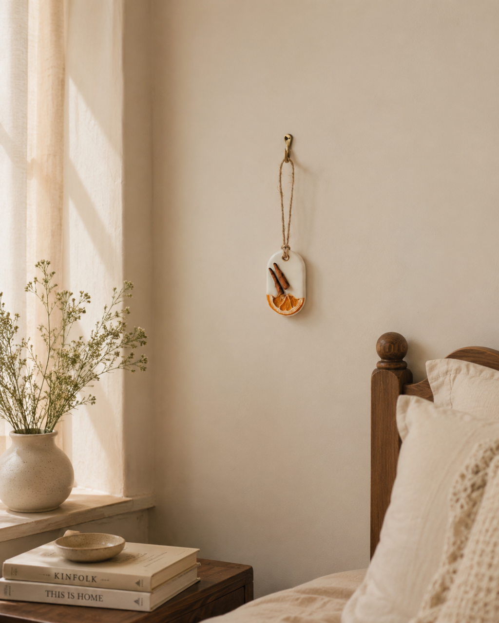 Fragnam Lemon Bark Hanging air freshener with yellow lemon bark design, decorative and aromatic home scent accessory.