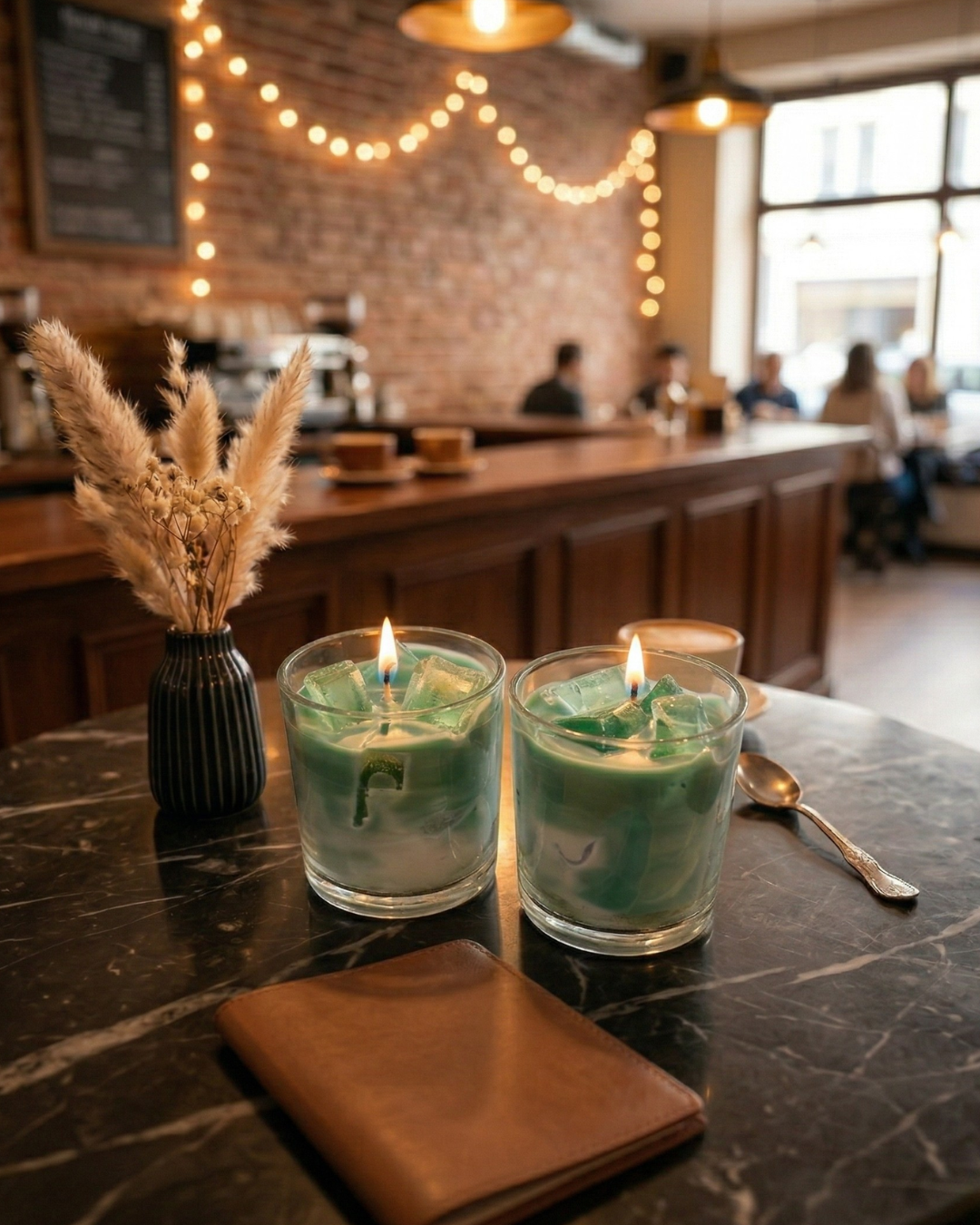 Fragnam Zen Matcha Candle with green tea-inspired wax and simple ceramic holder, designed for calming ambiance.