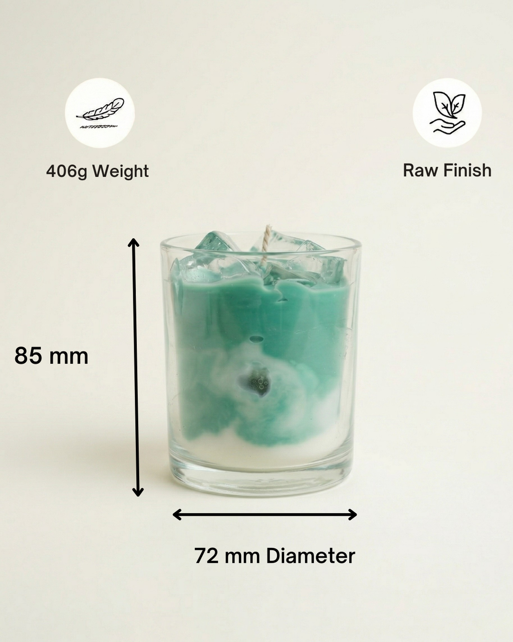 Fragnam Zen Matcha Candle with green tea scent in a white ceramic holder, emitting a calming glow.