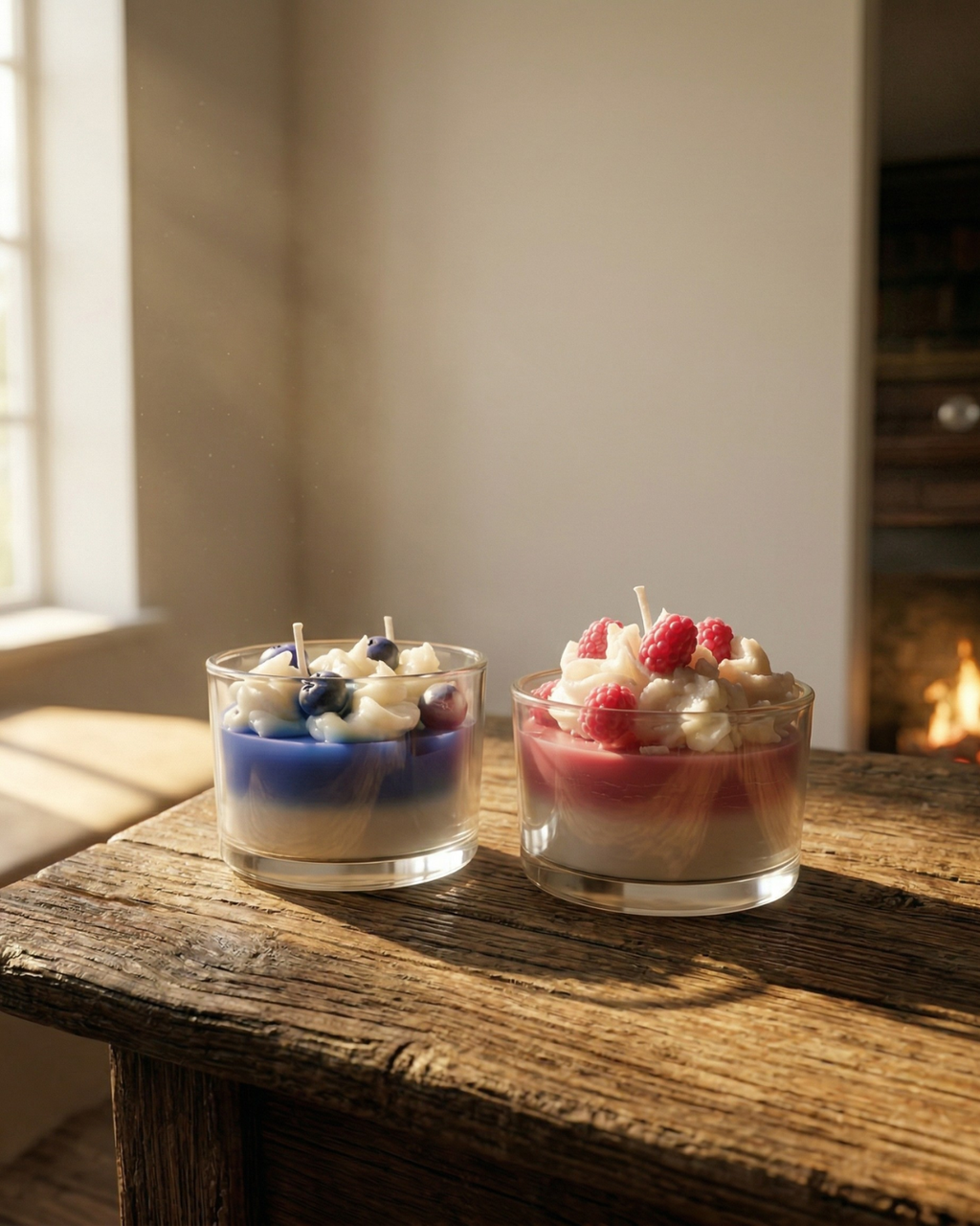 Fragnam Dessert Delight glass candle with decorative dessert-inspired design and warm glow, ideal for cozy home décor.