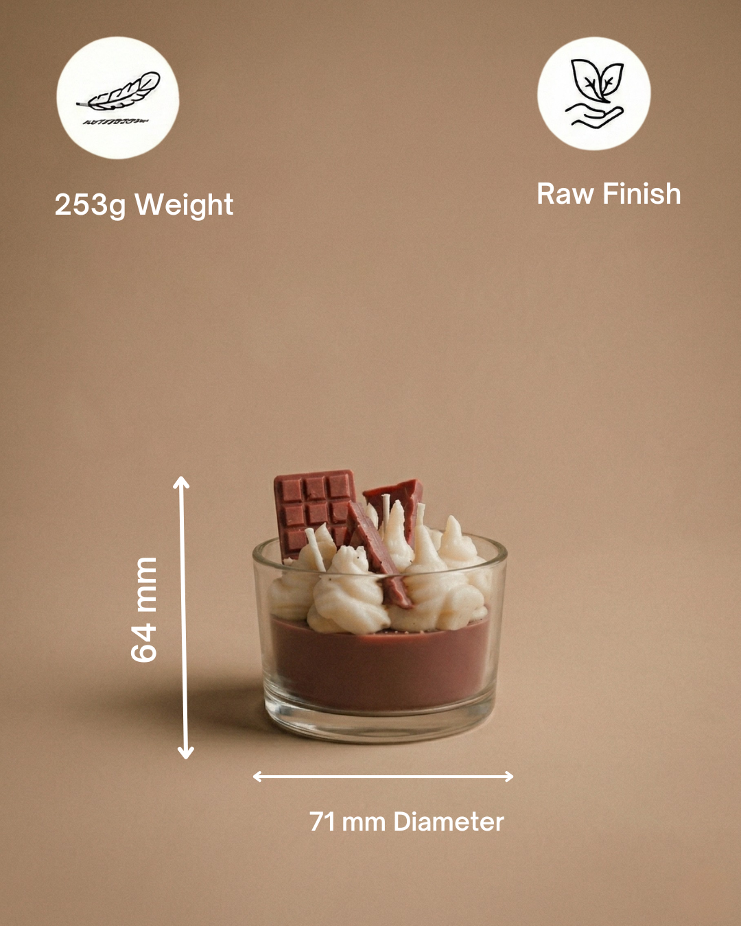 Fragnam Dessert Delight glass candle with decorative design, showcasing a creamy, dessert-inspired aroma in a clear glass container.
