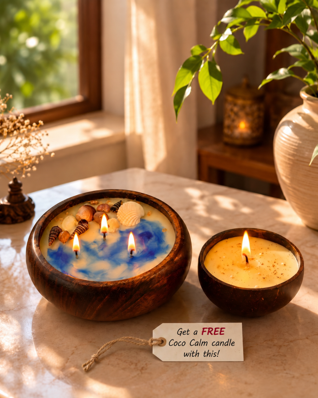 Ocean Calm Wooden Urli Candle - Fragnam - Fragnam